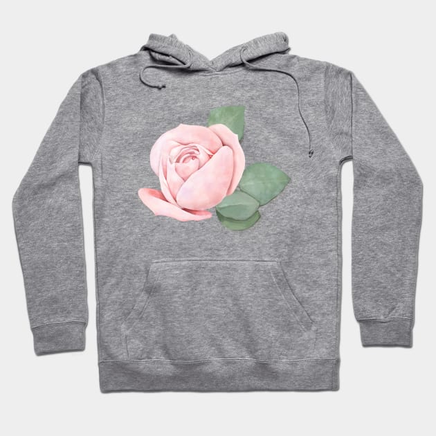 Pink Rose Art Hoodie by PeachAndPatches